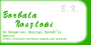 borbala noszlopi business card